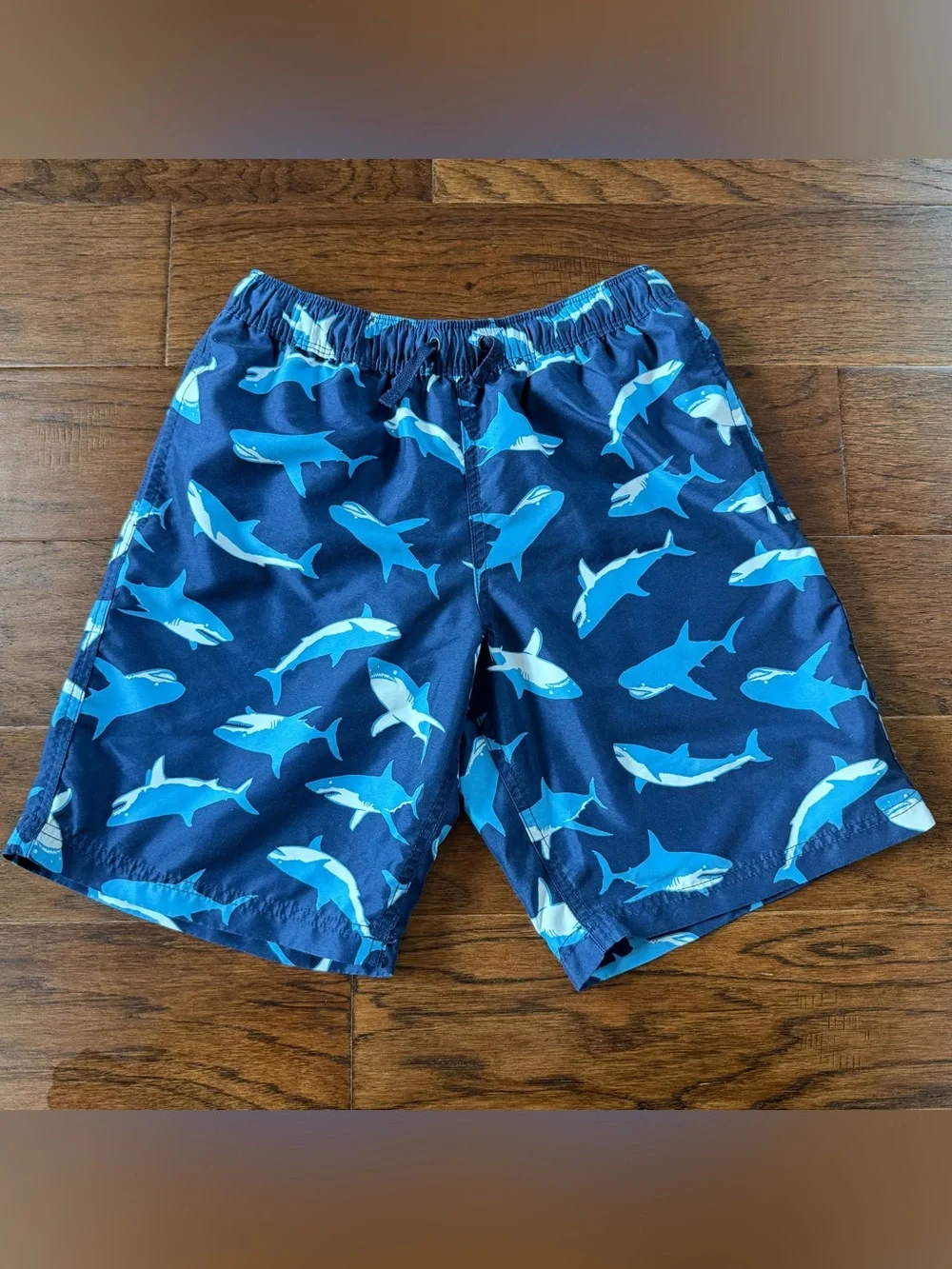 Hanna Andersson Boys Swim Trunks Blue Shark Print Size 150/US 12